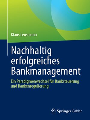cover image of Nachhaltig erfolgreiches Bankmanagement